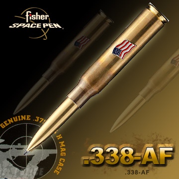 【瑞棋精品名刀】Fisher 338-AF 子彈造型太空筆(美國國旗)$1550