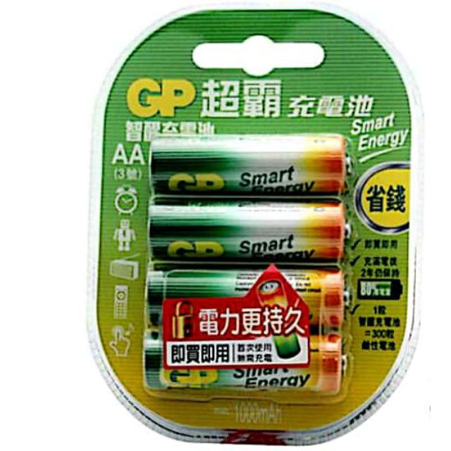 Gp 智醒充電池3號4入smart Energy Aa41000mah 蝦皮購物