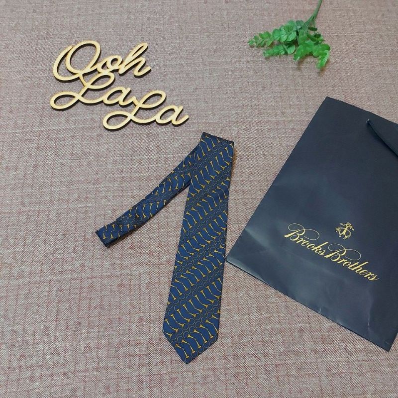 美國帶回 古著 Brooks Brothers 型男必備 復古英倫印花 藍色 寬版領帶 絲質領帶 VINTAGE 美國製