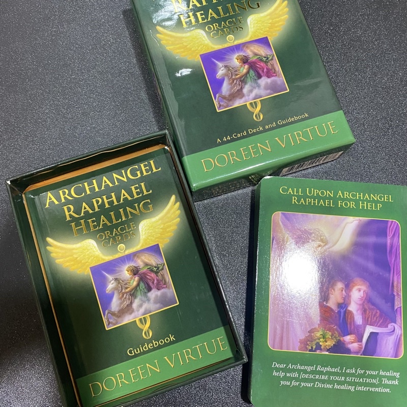 （二手絶版）大天使拉斐爾療癒卡 Archangel Raphael Healing OracleCards 附中文說明