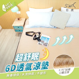 領優惠券現折【日虎】超舒眠6D透氣涼墊 臺灣製造 / SGS雙認證