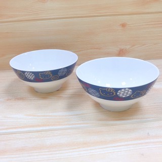 正版授權 三麗鷗 HELLO KITTY 凱蒂貓 碗 和風碗 卡通碗 玻璃碗 吃飯碗 餐具碗 新骨瓷碗 2入組