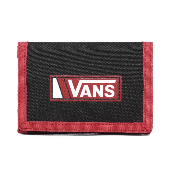 VANS - VN000C32A2T SLIPPED WALLET 帆布魔鬼氈 三折 短夾 (黑紅色) 化學原宿