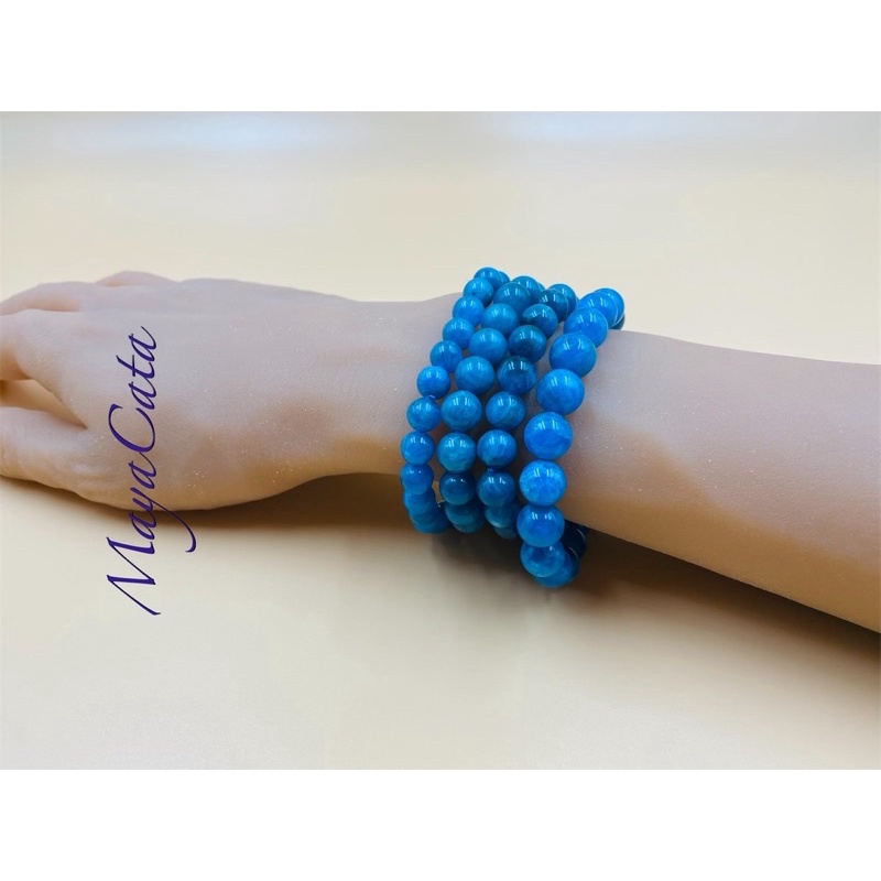 【頑珠寶】時尚藍～藍磷灰石 手珠鍊7.5-9.8m Mayacata