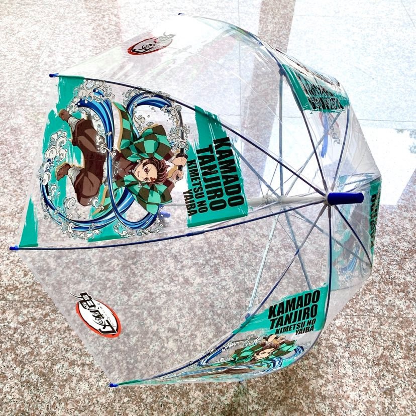 日本代購~日本正版雷標 "鬼滅之刃" 炭治郎 彌豆子 透明蘑菇雨傘55cm 兒童雨傘