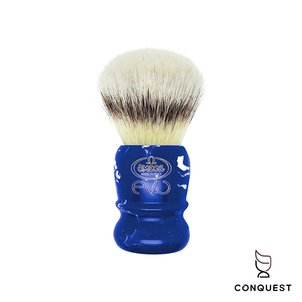 【CONQUEST】義大利 Omega EVO 2.0 E1888 shaving brush 高端刮鬍刷 寶石藍渲染