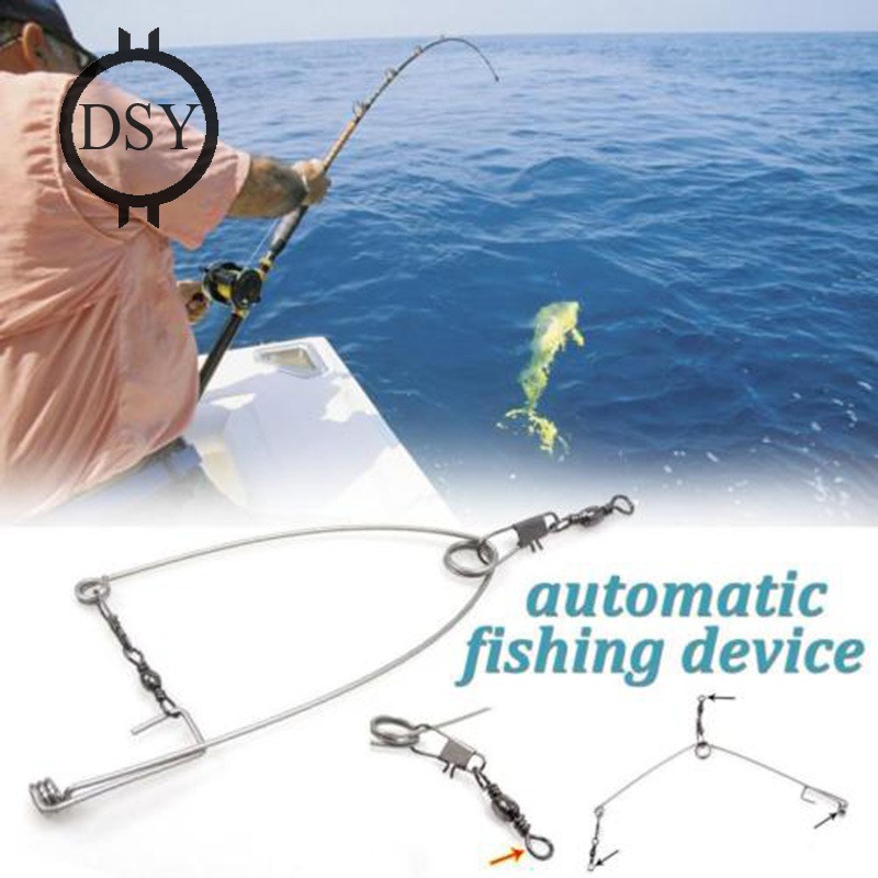 Dsy Pc 5pcs 智能金魚機不銹鋼鉤扳機彈簧釣魚鉤設置器誘餌叮咬觸發鉤自動抓魚 蝦皮購物