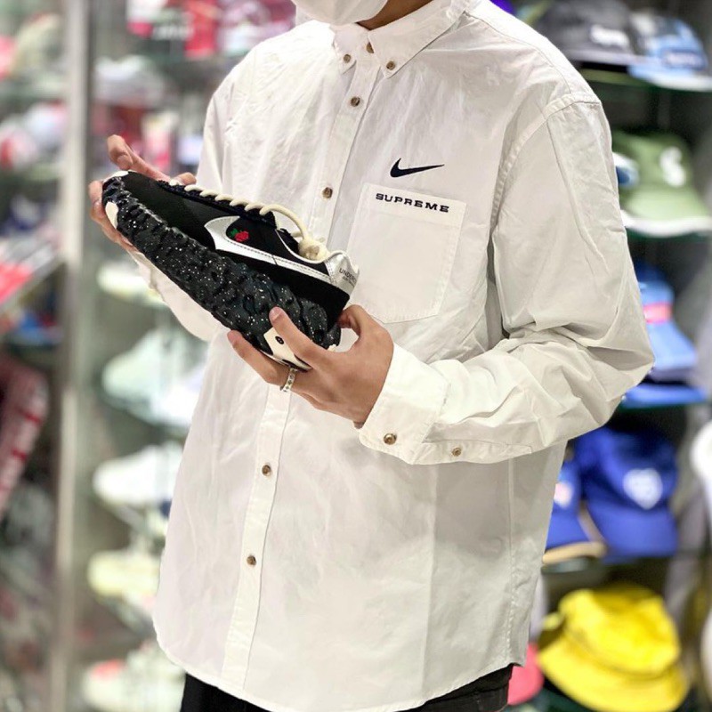 L Supreme Nike Cotton Twill Shirt White | tspea.org