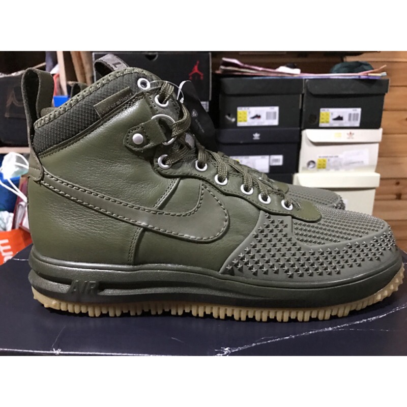 Nike lunar force 1 duck boots 防水 靴子 底超軟 軍綠色 全新美國公司貨 有購買證明