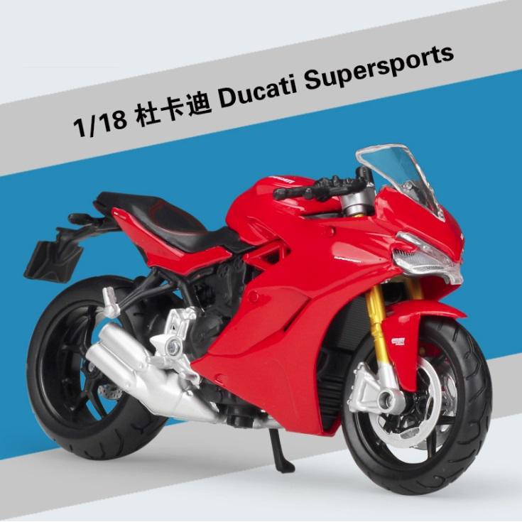 阿莎力 1:18 杜卡迪 DUCATI Super sports 重機模型 摩托車 重機 紅牌