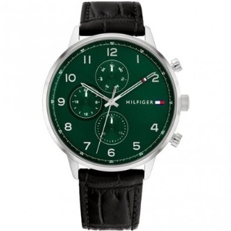 Tommy Hilfiger 美式休閒 綠面三環 型男 手錶 1791985 44mm