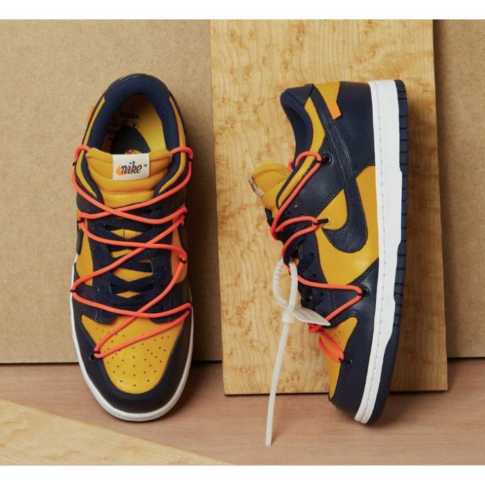 【S.M.P】Off-White x Nike Dunk Low LTHR SB 藍黃 密西根 CT0856-700