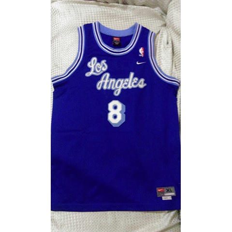 NBA NIKE Kobe Bryant 湖人 復古 草寫藍 球衣 YXL
