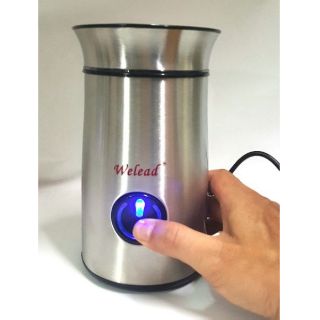 免運/Welead藍光不鏽鋼電動磨豆機/送原木毛刷(安全扣蓋啟動裝置)