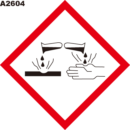 GHS危險物標示貼紙 A2604 危害標示貼紙 腐蝕 台灣製造 [飛盟廣告 設計印刷]