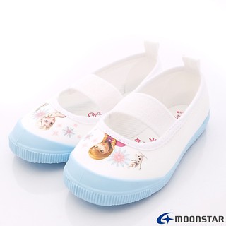 日本月星Moonstar機能童鞋 日本製冰雪奇緣聯名室內鞋款 019淺藍(中小童段)