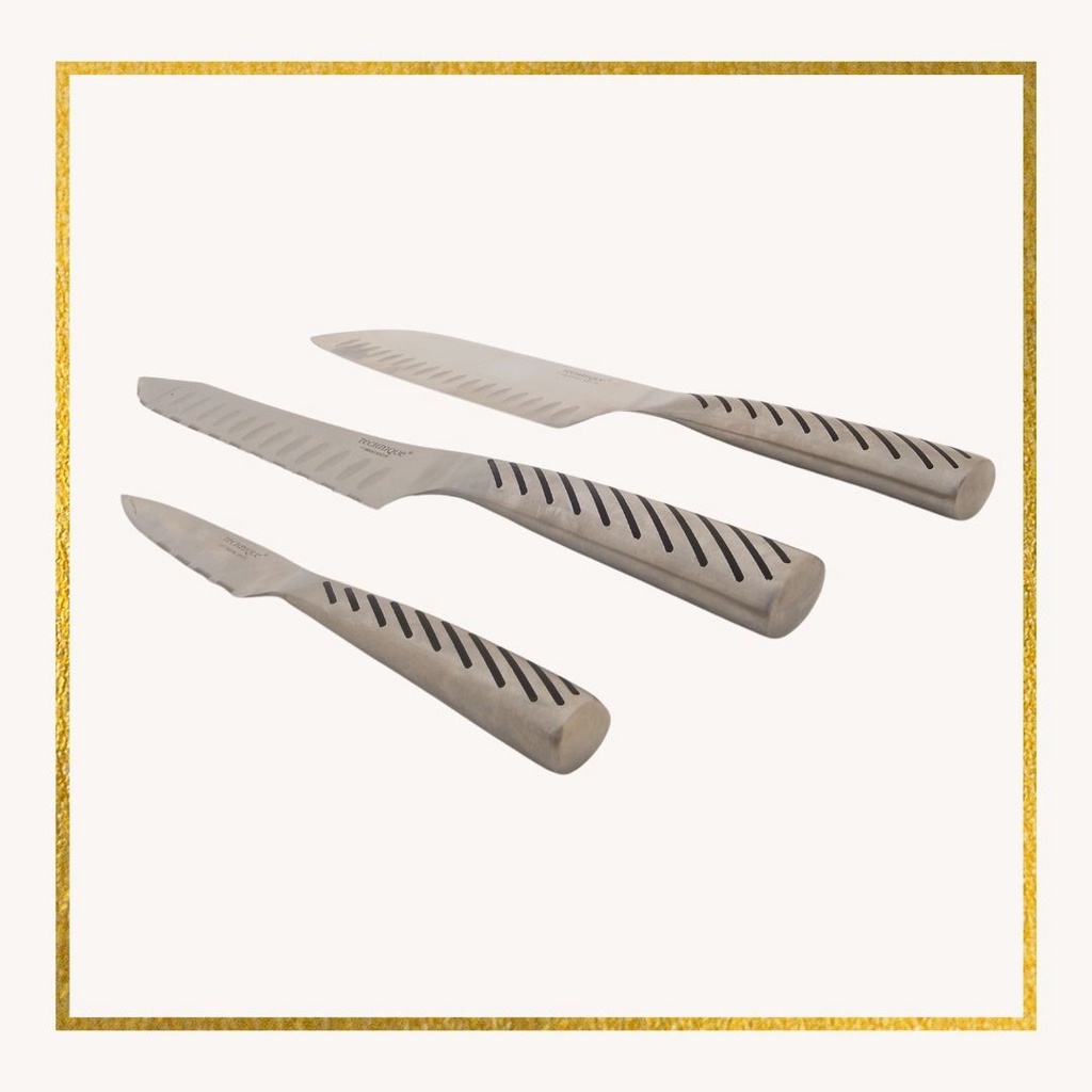 極簡刀具三件組 - 廚師刀+凍肉刀+水果刀 (日本鋼 420J2) 刀具組