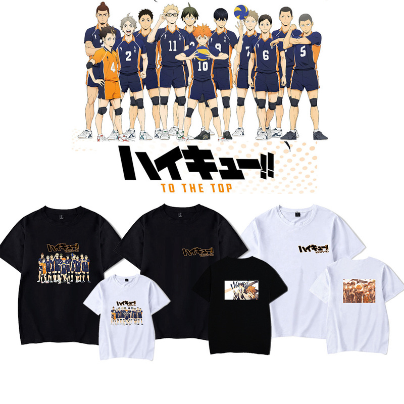 日本排球少年短袖烏野高校排球部印花圓領t卹日向翔陽動漫周邊上衣 蝦皮購物