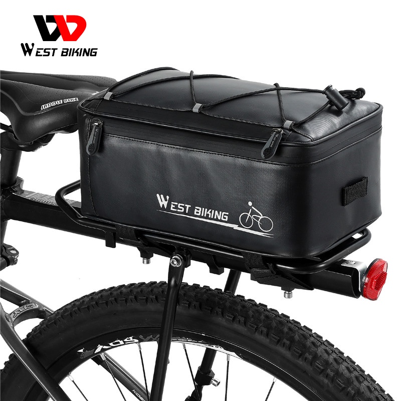 西騎者 4L 自行車包自行車旅行行李箱公路自行車公路車收納包可懸掛尾燈電動自行車後包 + 防水防雨罩