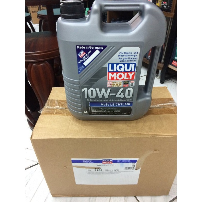 【LIQUI MOLY】LEICHTLAUF、MOS2、10W40、合成機油、5L/罐、4罐/箱【德國進口】-滿箱區