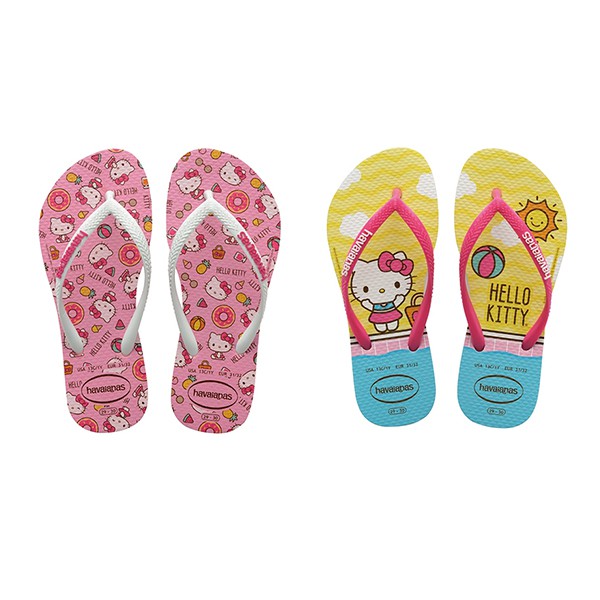 【Havaianas】哈瓦仕 Slim Hello Kitty 夾腳拖 人字拖 兩色 女鞋 -4145748-0001W