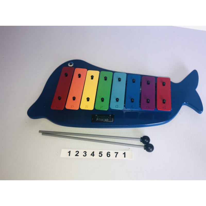 [奧福樂器]鯨魚8音彩色鐵琴