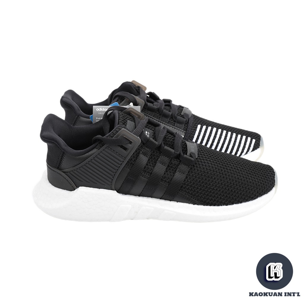 ADIDAS EQT SUPPORT 93/17 BOOST 黑白 慢跑鞋 皮革 線條 BZ0585【高冠國際】