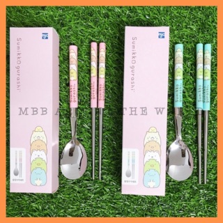 [MBB🇰🇷現貨附發票]韓國角落生物不鏽鋼湯匙筷子組 餐具組 角落小夥伴
