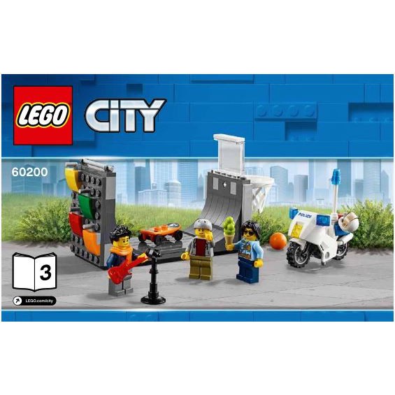 ［想樂］『拆賣』全新 樂高 Lego 60200 滑板場 警車 街頭藝人 包含三個人偶 拆盒場景
