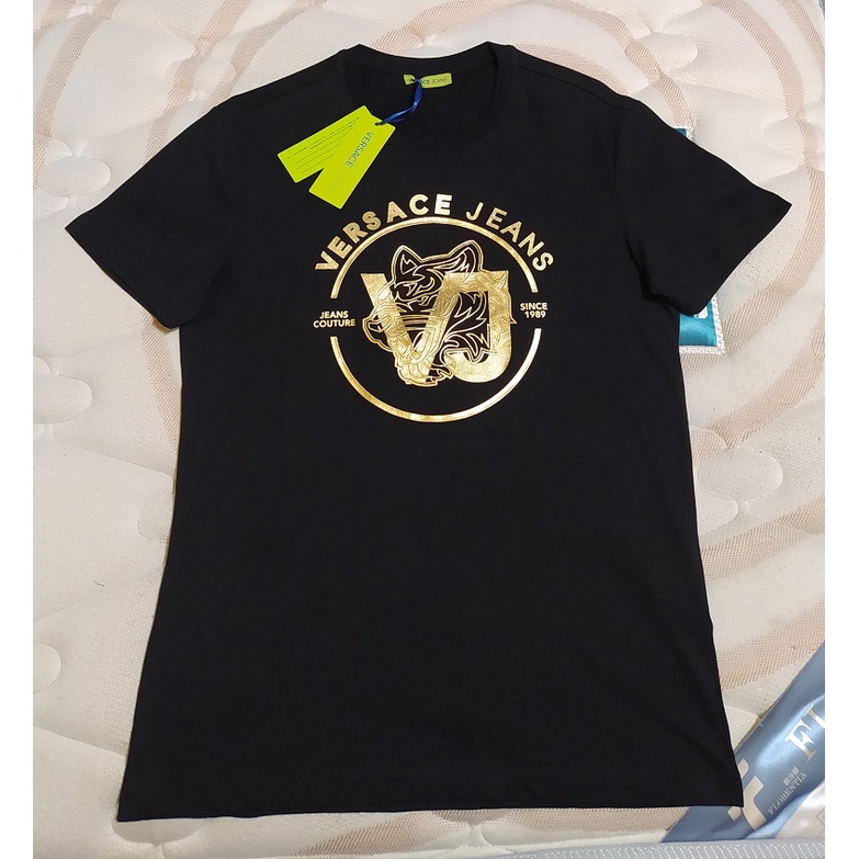 VJ 凡賽斯 綠標 Versace Jeans  金色 老虎 虎頭 家徽 短T 短袖 t shirt