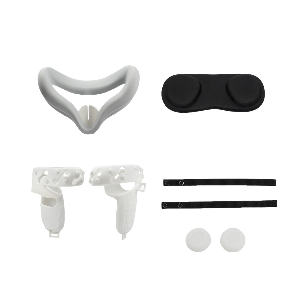 適用於 Oculus Quest 2 VR 控制器軟矽膠防汗遮光眼罩蓋墊保護操縱桿蓋保護套