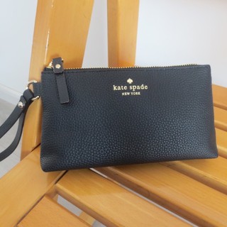 Kate spade 頭層荔枝牛皮 真皮手拿包 卡夾包 錢包