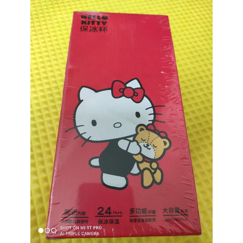 Hello Kitty 陶瓷真空冰霸保冰杯 保溫杯 陶瓷內膽 900ML(迷戀kitty-紅 三麗鷗授權)
