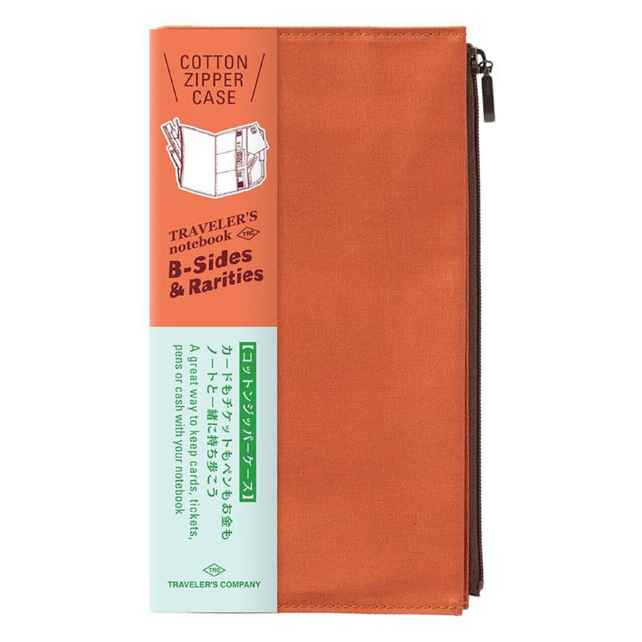 日本 TRAVELER'S COMPANY TRAVELER'S notebook Cotton 拉鍊收納袋/ 橘色 eslite誠品