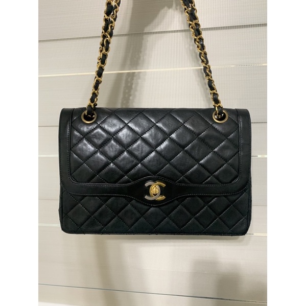 香奈兒 Chanel vintage 巴黎限定 金銀扣 鴛鴦扣 單肩包 斜背包 25.5公分