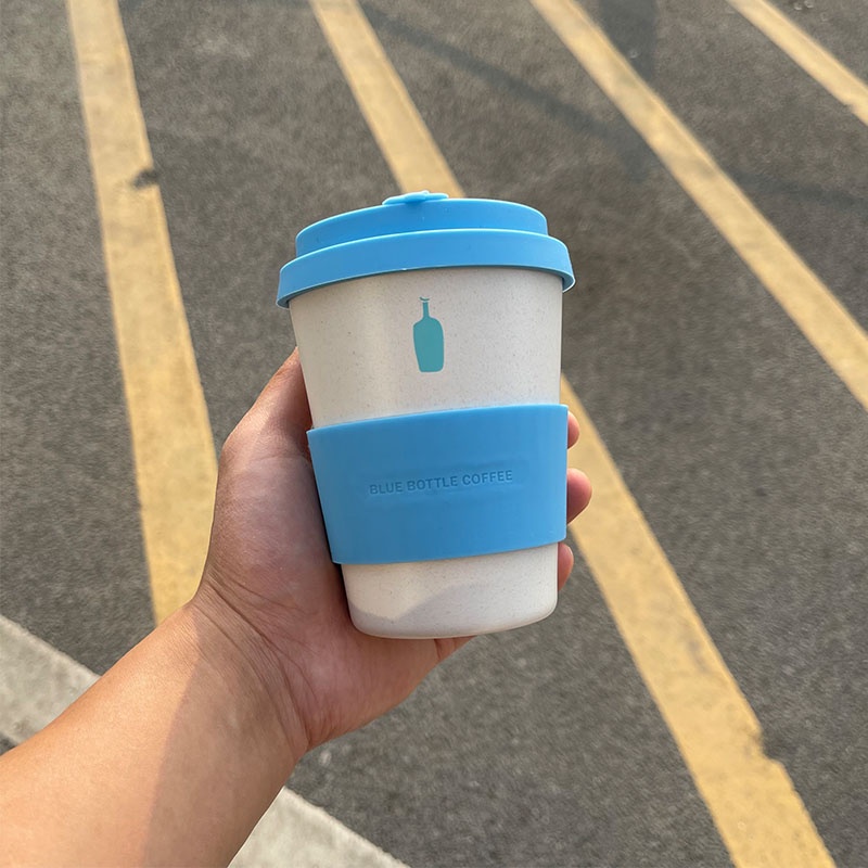日本BLUE BOTTLE 小藍瓶子 帶蓋咖啡杯 竹纖維 環保 食品級 隨手杯 隨行杯