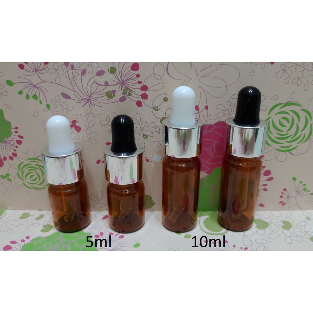 5ml/10ml/15ml銀蓋茶色玻璃滴管瓶/玻璃吸管瓶/精華液滴管瓶/精油滴管瓶/滴管精油瓶/精華液.精油分裝瓶