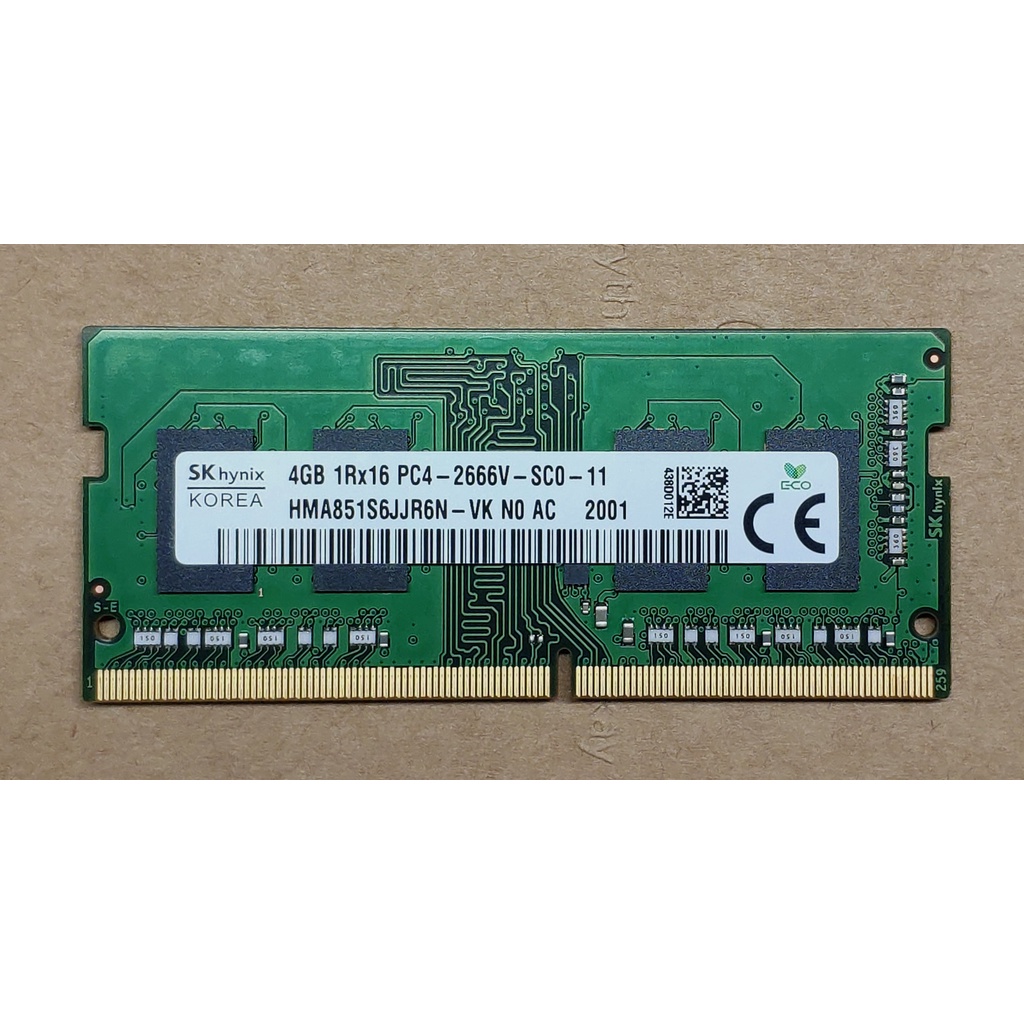 海力士 SK hynix 4GB 1Rx16 PC4-2666V-SC0-11 筆記型電腦記憶體