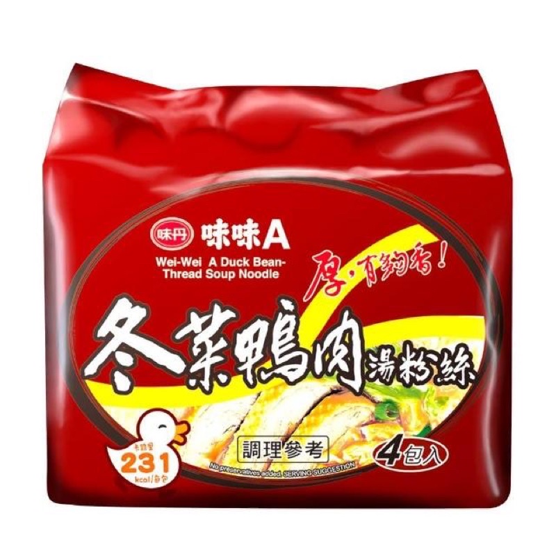 【味丹】味味A 冬菜鴨肉湯粉絲 60g*4包