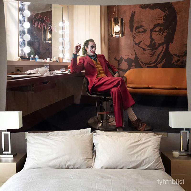 可可【背景布】電影海報小丑JOKER超大墻壁裝飾掛毯直播背景布床頭臥室宿舍掛布