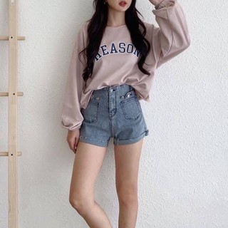 S-XL現貨秒出♥️實拍【JinG】超彈力可調節雙釦反摺牛仔短褲💯前後雙口袋高腰牛仔褲 丹寧高腰褲 熱褲