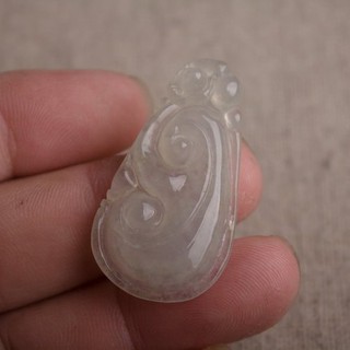 天然玉石緬甸玉墬子事事如意 正品A貨翡翠冰種冰糯種白翡翠玉 冰透水頭好吊墬玉墬掛件 附掛繩和精美禮盒