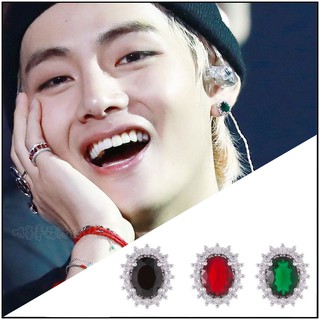 ❌免運❌ 金泰亨同款 正韓耳環 ASMAMA 防彈少年團 BTS V 泰亨 同款橢圓晶鑽韓系耳環 韓國耳環 耳夾耳環