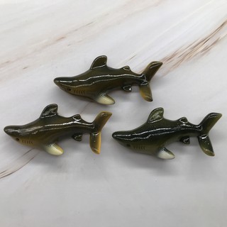 【AJ】海洋 鯊魚 墨綠色 橘黃漸層 poly磁鐵 樹脂冰箱貼 // 立體 模擬 居家裝飾 創意家居擺飾 時尚伴手禮