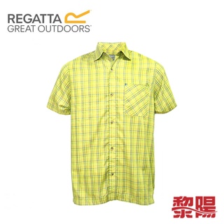 REGATTA 英國 短袖快乾格紋襯衫 男款 (綠格) 吸濕/快乾透氣/休閒/戶外 11RMS039