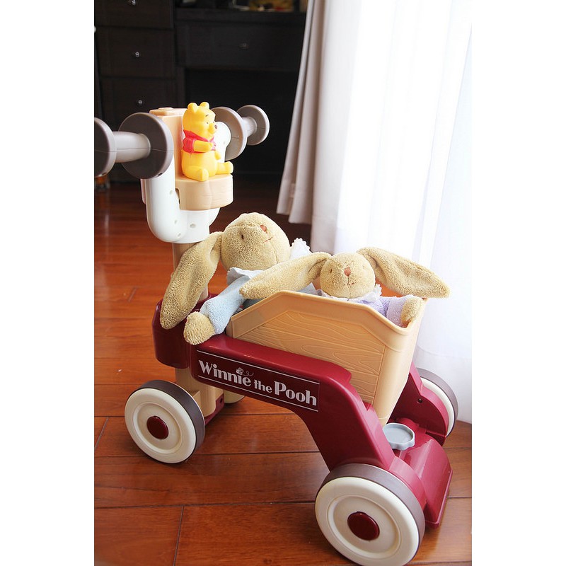 【現貨，日本TAKARA】Disney Baby小熊維尼兩用幼兒車 學步車 騎乘 滑步車