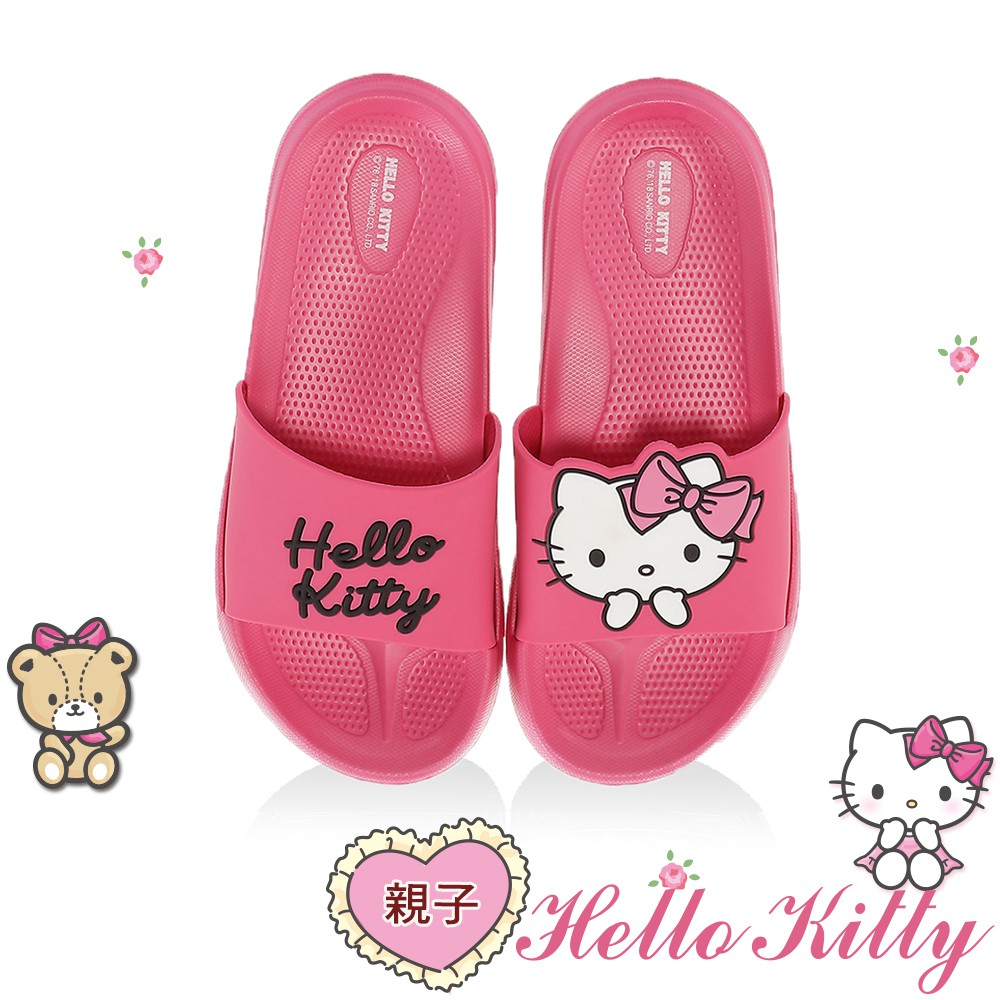 (全新NG)Hello Kitty童鞋 16.5cm 少女系列 不對稱輕量吸震內外兩用拖鞋 桃(聖荃官方旗艦店)