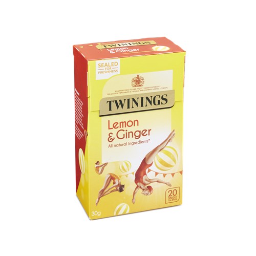 【漫畫物語】英國唐寧Twinings Lemon&amp; ginger檸檬薑茶包 無咖啡因20入 高雄可自取