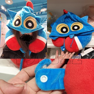 【預購】韓國限定 x 蠟筆小新 POKEMON寶可夢 連帽頸枕 皮卡丘 卡比獸 肥嘟嘟佐衛門 小白 動感超人小新