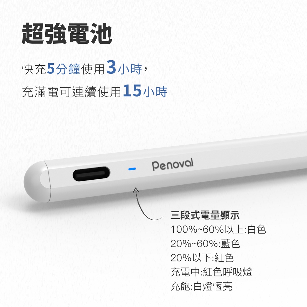 Penoval AX 筆記款 iPad Pencil 主動式觸控筆, 黑